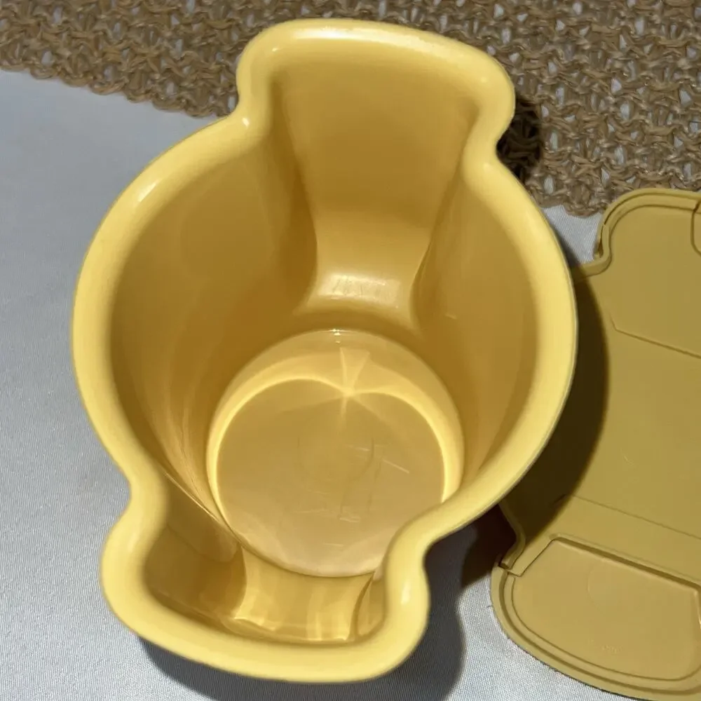 Vintage Tupperware Harvest Gold Double Flip Pour Sugar Bowl Container Yellow 577